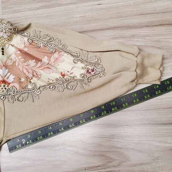 Vintage Bonnie And Billy By Holly Women's Size Med Floral Applique Top NWT - Picture 12 of 12